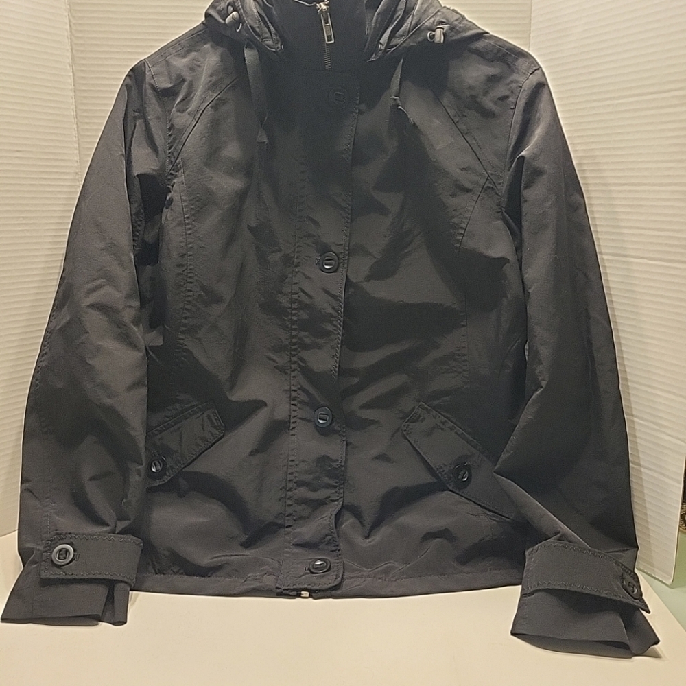 Lands' End  Women's Rain Coat , Waist High With Removeable Hood.